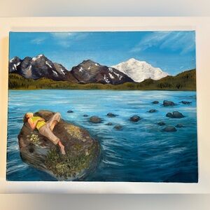 “Donner” Mountain Lake Landscape Painting~Oil on Canvas